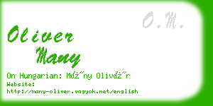 oliver many business card